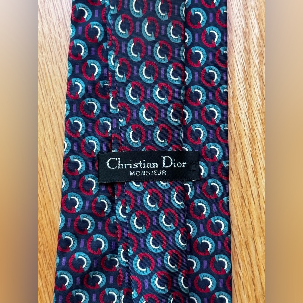 Christian Dior Monsieur Vintage Men’s Geometric Luxury Neck Tie OS